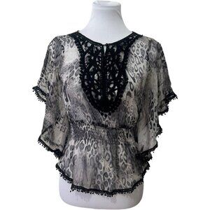 Love Culture Womens S Small Boho Blouse Hippie Summer Semi Sheer